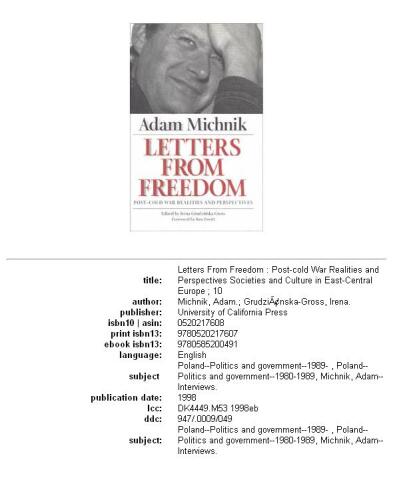 Letters from freedom: post-cold war realities and perspectives
