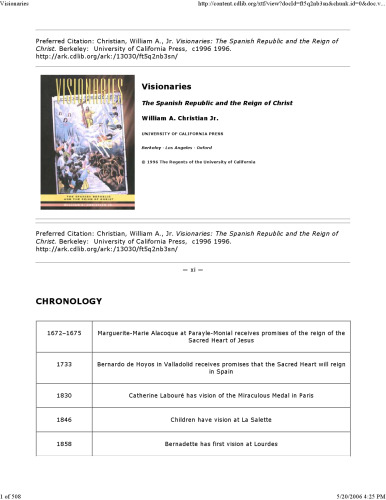 Visionaries: The Spanish Republic and the Reign of Christ