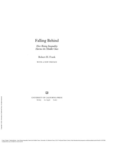 Falling Behind: How Rising Inequality Harms the Middle Class