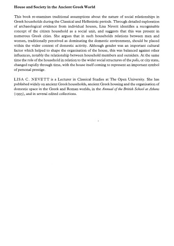 House and Society in the Ancient Greek World