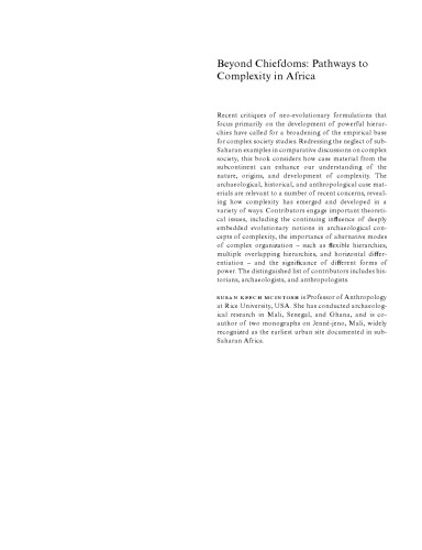 Beyond Chiefdoms: Pathways to Complexity in Africa (New Directions in Archaeology)