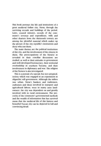 Siena and the Sienese in the Thirteenth Century