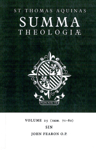 Summa Theologiae: Volume 25, Sin: 1a2ae. 71-80