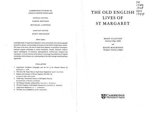 The Old English Lives of St. Margaret