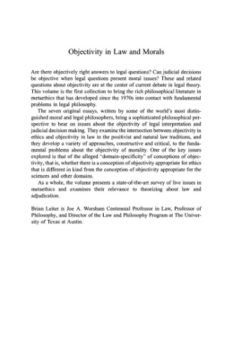 Objectivity in Law and Morals