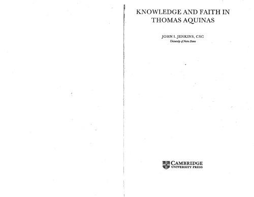 Knowledge and Faith in Thomas Aquinas