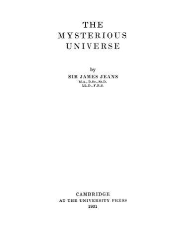 The Mysterious Universe
