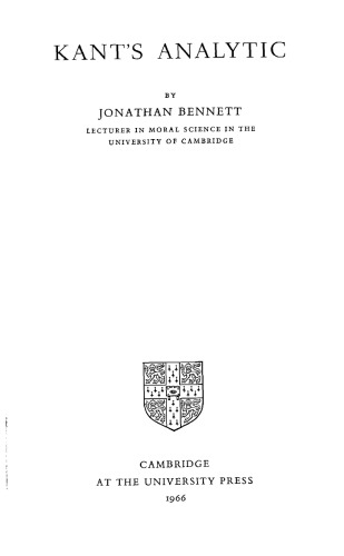 Kant's Analytic