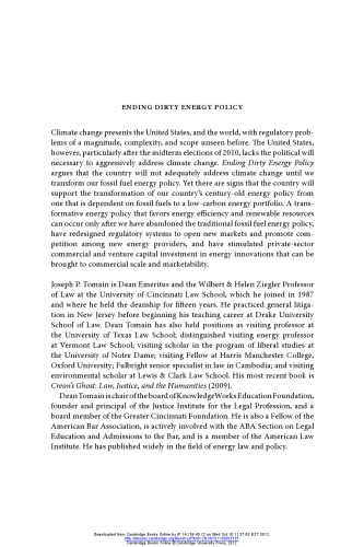 Ending Dirty Energy Policy: Prelude to Climate Change