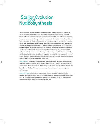 Stellar Evolution and Nucleosynthesis
