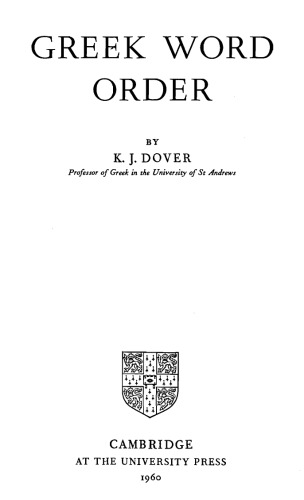 Greek Word Order