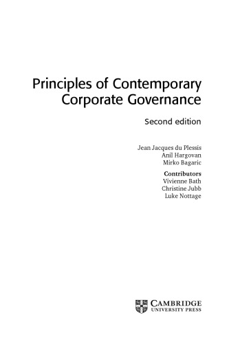 Principles of Contemporary Corporate Governance