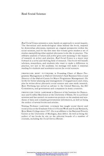 Real Social Science: Applied Phronesis