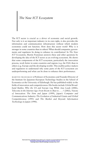 The New ICT Ecosystem: Implications for Policy and Regulation