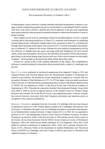 Geo-Engineering Climate Change: Environmental Necessity or Pandora's Box?