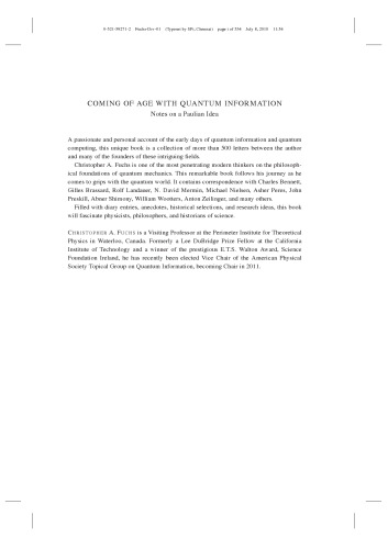 Coming of Age With Quantum Information: Notes on a Paulian Idea