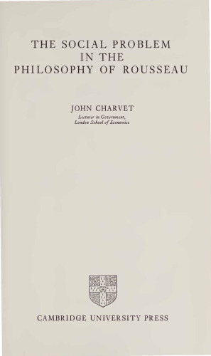The Social Problem in the Philosophy of Rousseau
