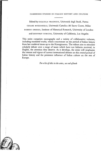 Church, Censorship and Culture in Early Modern Italy