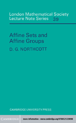 Affine Sets and Affine Groups
