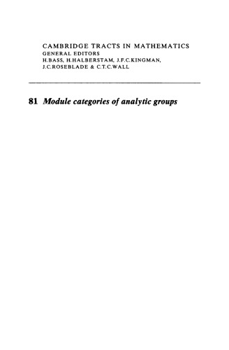 Module Categories of Analytic Groups