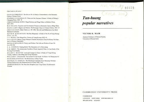 Tun-huang Popular Narratives