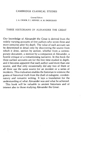 Three Historians of Alexander the Great