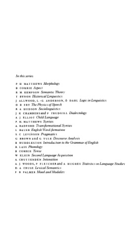 Lexical semantics