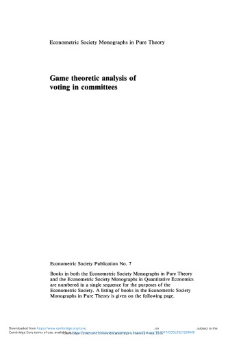 Game Theoretic Analysis of Voting in Committees