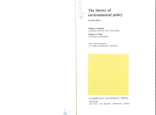 The Theory of Environmental Policy