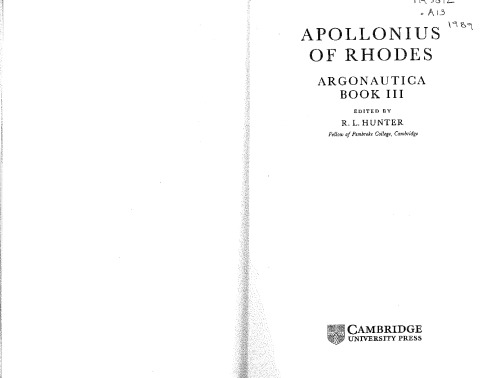 Apollonius of Rhodes: Argonautica Book III