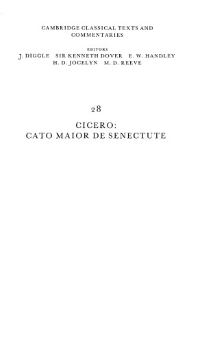Cicero: Cato Maior de senectute