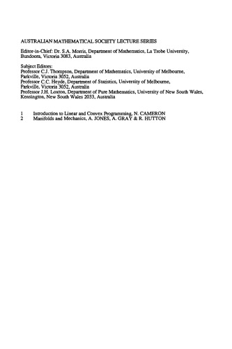 Manifolds and Mechanics