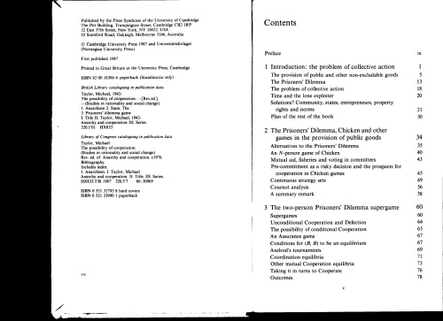 The Possibility of Cooperation (Studies in Rationality and Social Change)