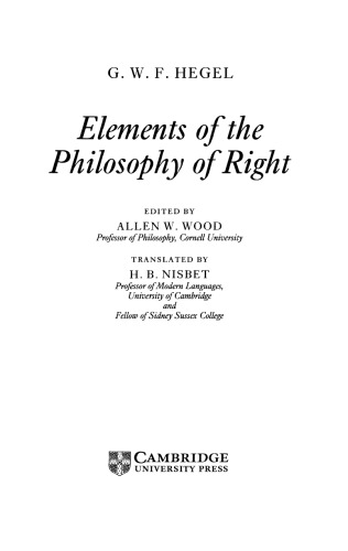 Elements of the Philosophy of Right - UNMARKED TEXT