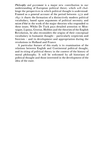 Philosophy and Government 1572-1651