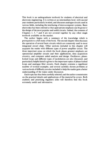 Analogue electronic circuits and systems
