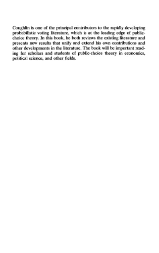 Probabilistic Voting Theory
