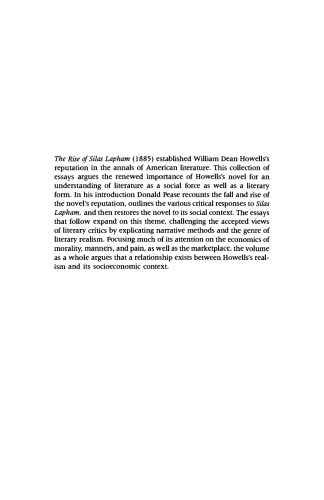 New Essays on The Rise of Silas Lapham (The American Novel)
