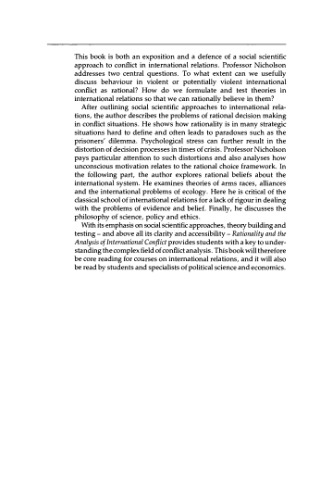 Rationality and the Analysis of International Conflict