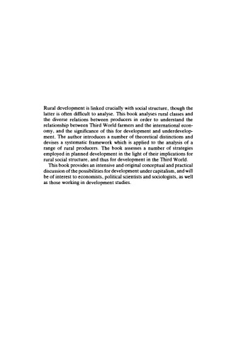 Social Structure and Rural Development in the Third World