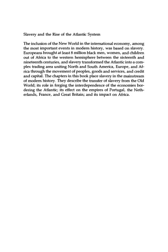 Slavery and the Rise of the Atlantic System