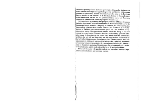 Minkowski geometry