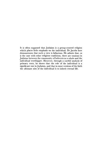 Religion and the Individual: A Jewish Perspective