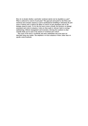 Analysis of Vertebrate Pest Control