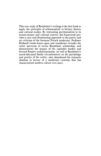 Baudelaire and Schizoanalysis: The Socio-Poetics of Modernism