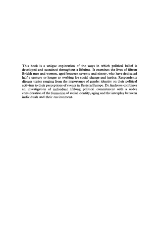 Lifetimes of Commitment: Aging, Politics, Psychology