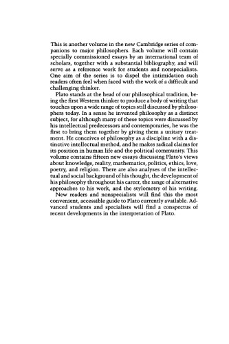 The Cambridge Companion to Plato