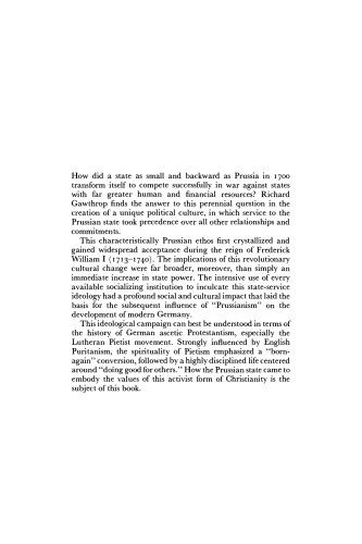 Pietism and the Making of Eighteenth-Century Prussia