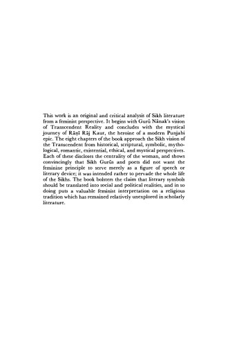 The Feminine Principle in the Sikh Vision of the Transcendent