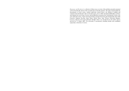 Renaissance and Revolution: Humanists, scholars, craftsmen and natural philosophers in early modern Europe